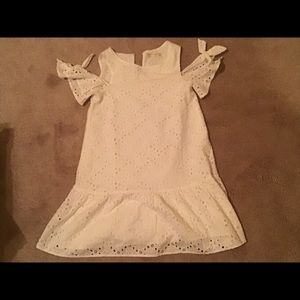 Girls Zara cold shoulder white dress